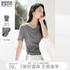 對白【滿(mǎn)天星】亮片鏤空網(wǎng)紗短袖針織衫女2026夏新款正肩顯瘦T恤 時(shí)尚灰 L