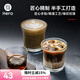 Hero 日式錘紋杯透明玻璃咖啡杯耐高溫茶杯防滑水杯手沖咖啡杯 150ml-日式錘紋杯