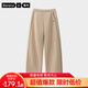 蕉內【劉浩存同款】非常褲505Regular女士空氣棉香蕉闊腿衛褲休閑女褲 【加絨】杏卡其 M