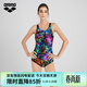 阿瑞娜（arena）泳衣女無(wú)袖連體三角泳衣露背顯瘦舒適修身溫泉游泳訓練專(zhuān)業(yè)抗氯