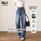 班尼路（Baleno）S&K時(shí)尚潮流牛仔褲女2025春秋季新款時(shí)尚動(dòng)感高腰藏肉百搭闊腿褲