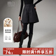 晚白【新品】冬款綿羊毛小個(gè)子穿搭裙褲氣質(zhì)高腰顯瘦毛呢短褲靴褲女 深灰色 27