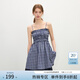 范思藍恩抹胸傘狀打攬連衣裙女2025夏新款經(jīng)典藏青格紋裙子2520 藏青格子 XS