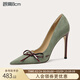 Lily Wei春日來(lái)信系列設計感清新時(shí)尚高跟鞋小眾時(shí)尚女鞋小碼31-33 淺草鈴螢石綠 8cm 38