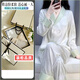 送愛(ài)人高級感睡衣女春秋款長(cháng)袖送女友七夕節日禮物家居服禮盒套裝 淺綠色套裝+禮盒禮袋 L 建議100-120斤