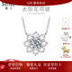 MoLi18K金鉑金河南人工人造培育鉆石手捧花太陽(yáng)花鎖骨項鏈套鏈吊墜女 銀墜+銀鏈培育主鉆DVVS/GRC證書(shū) 1克拉優(yōu)品鉆