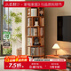 小匠材實(shí)木旋轉書(shū)架置物架立式落地一體靠墻可移動(dòng)書(shū)架多層置物架六層