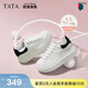 他她（TATA）女鞋新款奶油泡泡厚底鞋子小白鞋透氣休閑增高板鞋 白/黑 37