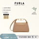 芙拉（FURLA）【禮物】TEIA牛皮大號女士百搭休閑手提包單肩斜挎包通勤包 褐色