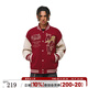 404MOBGANG馬年2026夾棉加厚毛巾繡紅色棒球服男女美式寬松休閑情侶外套潮 酒紅色 XL
