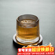 瓷牌茗茶具 創(chuàng  )意玻璃水杯家用耐熱泡茶杯旋轉解壓高檔啤酒杯可樂(lè )杯杯子 旋轉《豎紋》解壓杯帶圓竹墊