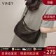 viney牛皮斜挎包包女包品牌單肩包餃子包生日禮物送女友老婆 【咖啡色】高檔實(shí)用托特包 輕奢時(shí)尚百搭休閑洋氣腋下包