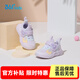 361°童鞋女童學(xué)步鞋密網(wǎng)兒童幼童鞋秋冬款軟底魔術(shù)貼寶寶鞋子 玫瑰水紫色/淡粉紫/淺冰藍色 25