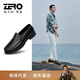 零度Zero皮鞋男正裝鞋新款黑色經(jīng)典職場(chǎng)商務(wù)皮鞋柔軟套腳皮鞋子男 黑色 40