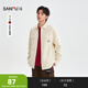 三福（SANFU）2025冬季男士雙口袋織嘜工裝襯衫 休閑美式翻領(lǐng)上衣510187 米白色 L