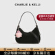 CHARLIE&KELLI CK品牌包包女款2026新款生日禮物女單肩斜挎包少女腋下月牙包 黑色【京倉配送 贈專(zhuān)柜禮袋】