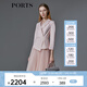 PORTS寶姿春夏新品Two-in-one珠貝灰粉網(wǎng)紗拼接西服裙LM8D011MFQ045 貝殼色 XS (2)