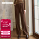 ROEYSHOUSE羅衣氣質(zhì)毛呢咖色直筒褲女秋冬新款時(shí)尚美拉德高腰褲子09652 咖色 S