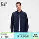 GAP男裝經(jīng)典款小熊刺繡純棉長(cháng)袖襯衫常規上衣美版799592 海軍藍 L 美碼  XL亞洲碼185/104A