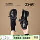 ZHR小皮鞋女2026新款蝴蝶結樂(lè )福鞋英倫女鞋復古粗跟jk單鞋NE12黑色37