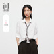 水云間女裝 翻領(lǐng)通勤簡(jiǎn)約純棉寬松七分袖白襯衫上衣26夏季新款 本白 S