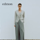 edition【精英衣櫥系列】大闊腿休閑長(cháng)褲氣質(zhì)垂感裙褲EBD2PAT035 淺灰色 S