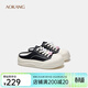 奧康（Aokang） 女鞋2025夏季新款百搭透氣外穿軟底包頭拖鞋厚底休閑小白鞋女 黑 36