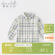 戴維貝拉春秋裝男童格子襯衫中大童棉襯衣兒童上衣童裝