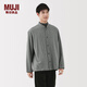 MUJI男式 法蘭絨襯衫式開(kāi)衫 男士長(cháng)袖襯衣外套25年冬季 純棉 AC22NC5A 炭灰色 XL (180/104A)