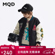 馬騎頓（MQD）童裝男童秋季新款兒童棒球服寬松落肩時(shí)尚潮酷上衣外套 黑色 170