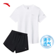 安踏速干套裝丨運動(dòng)套裝女夏季新款體測透氣短袖T恤跑步短褲