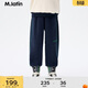 M.Latin/馬拉丁童裝兒童褲子24冬新款男女大童加絨針織中褲 藏青 130cm