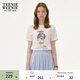Teenie Weenie短袖T恤女夏裝印花圓領(lǐng)簡(jiǎn)約T恤上衣女 象牙白 S (160)