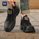 海瀾之家HLA百搭男鞋工裝皮鞋男士中幫潮流休閑鞋子男款 F339黑色42