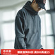 馬登工裝 復古搖粒絨連帽衛衣加絨保暖內搭抓絨打底衫秋季疊穿外套男 深灰色 M