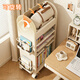 優(yōu)勤（YOUQIN）書(shū)包置物架落地可移動(dòng)小推車(chē)書(shū)本收納架多層兒童繪本書(shū)籍整理神器 書(shū)包置物架【白色】5層 41.7*25*93.8cm