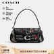 蔻馳（COACH）【專(zhuān)柜同款】禮物女士TABBY26中號單肩斜挎酒神包黑色CBA26