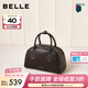 百麗云貝波士頓女包新款時(shí)尚保齡球包真皮斜挎手提包BL881AX6 礁石咖 F