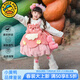 G.duck小黃鴨童裝洛麗塔公主裙女童連衣裙秋冬季草莓熊蓬蓬裙生日禮服兒 裙子 90 建議1~2歲（80-90cm）