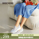 斯凱奇（Skechers）漁夫鞋春季一腳蹬女鞋蕾絲單鞋透氣懶人散步鞋休閑媽媽鞋健步鞋 896020-LTGY/淺灰色 35.5