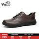 VOLO犀?！緮啻a特價(jià)】商務(wù)休閑皮鞋男士透氣平底皮鞋爸爸鞋舒適耐磨 棕色 225215132D 41