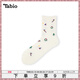 Tabio圣誕襪子女秋冬保暖透氣可愛(ài)卡通中筒襪圣誕節禮物個(gè)性女襪 米白色（中國制） 1雙 均碼 (22.5-24.5cm)