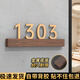 駿班門(mén)牌號家用高級感定制金屬入戶(hù)門(mén)酒店房間標識牌包廂數字號碼牌 不發(fā)光【不銹鋼木紋底座+金色字】 18*7cm