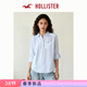 HOLLISTER小海鷗圖案美式經(jīng)典款三?？酆?jiǎn)約百搭襯衫女裝340-6043 藍色條紋 S (165/84A)