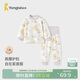 童泰（TONGTAI）寶寶秋衣套裝春秋季純棉嬰兒衣服兒童高腰護肚家居服黃色80cm