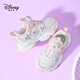 迪士尼兒童鞋女童老爹鞋艾莎公主休閑鞋校園跑步運動(dòng)鞋子春季新品旋鈕扣 米裸粉 34 鞋內長(cháng)21.7cm