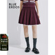 BLUE ERDOS半身裙短裙女裝春夏學(xué)院風(fēng)純棉百搭百褶半裙B245F0006 波爾多紅 L