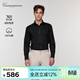 愷米切（CAMICISSIMA）【意大利品牌】男士免燙襯衫6色高級感商務(wù)休閑春夏款襯衣 黑色（修身）IBC5PC08MSD90 40