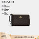 蔻馳（COACH）【品牌直供】女士小號手拿錢(qián)包手腕包深棕配黑色CZ277禮物