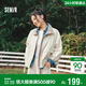 森馬（Semir）外套女春季拼接格子oversize花苞2026復古松弛感夾克10A126108002